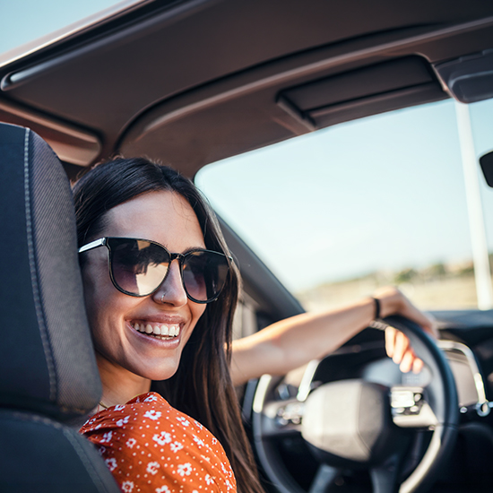 woman in drivers seat