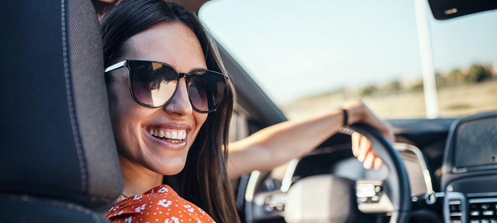 woman in drivers seat