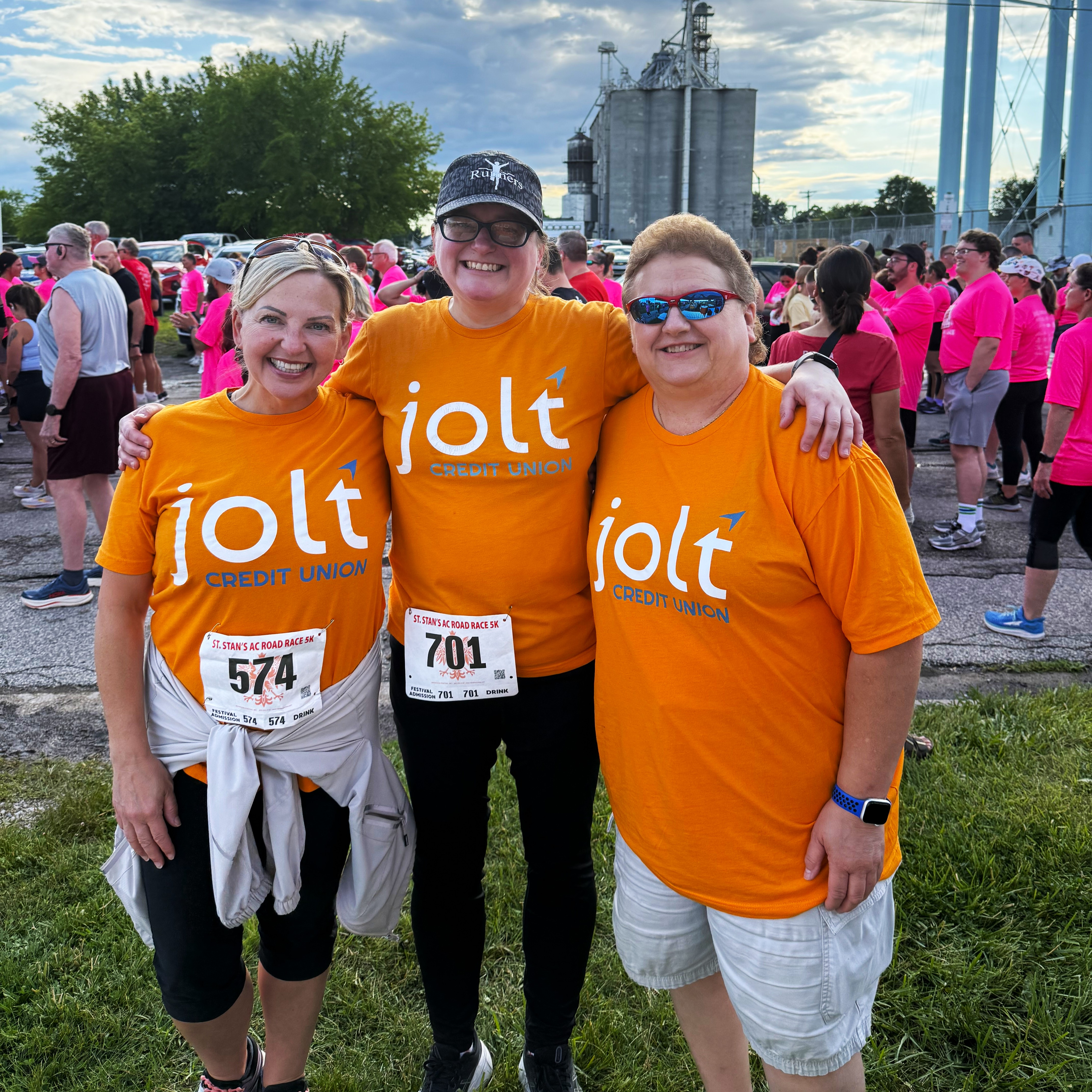 Jolt employees after running in the St Stan's Polish Festival race in Bay City.