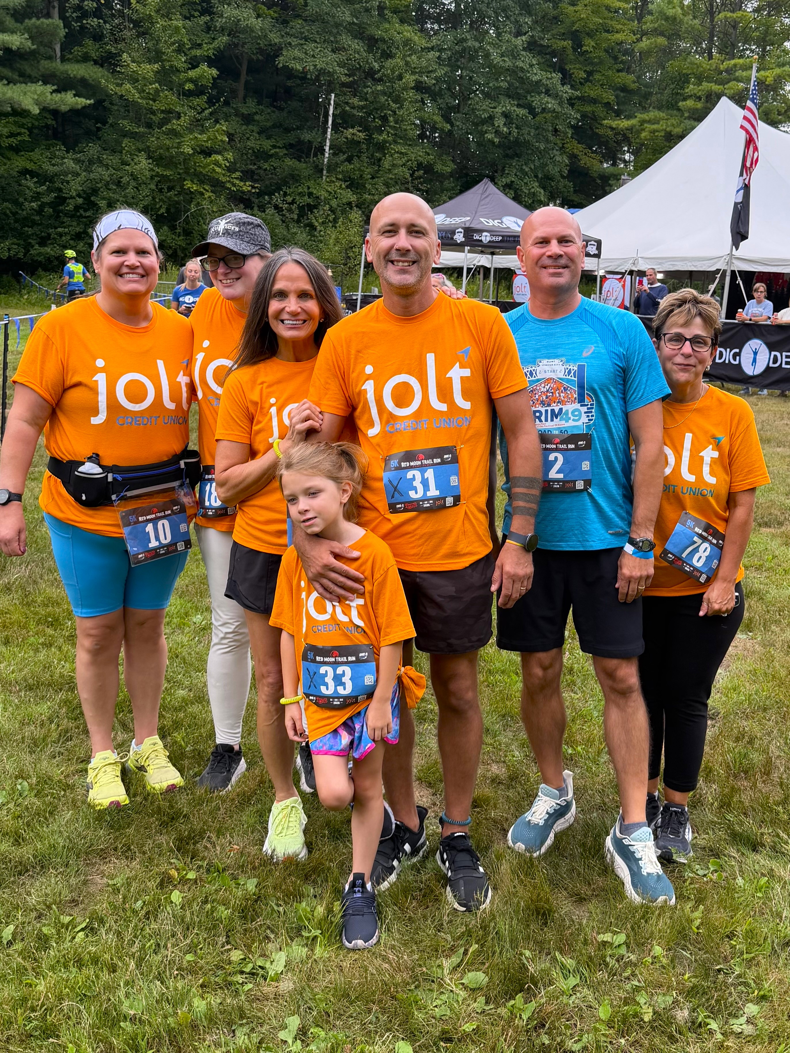 Jolt Credit Union employees at the annual Red Moon Trail 5K in Midland.