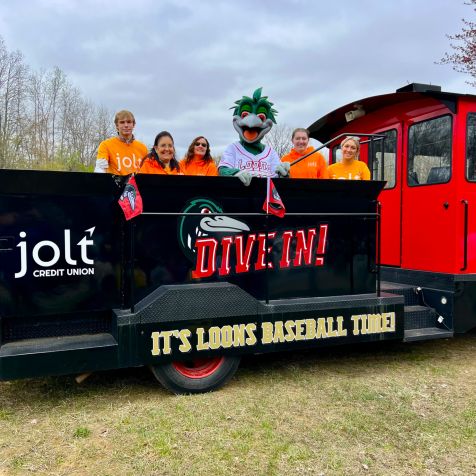 Jolt Credit Union at a local Little League Takeover with the Great Lakes Loons