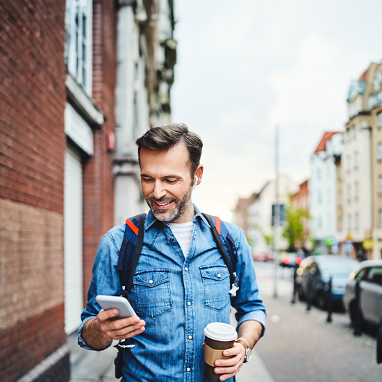 Man with mobile phone
