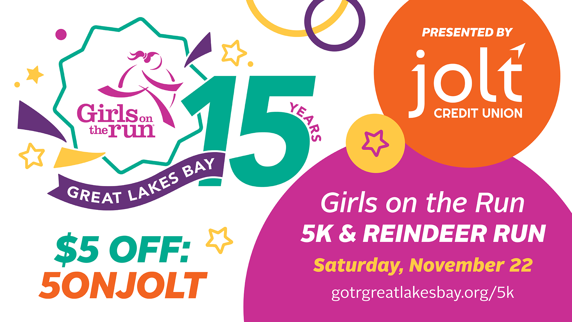 Girls on the run 5K and Reindeer Run Presented by Jolt Nov 22.