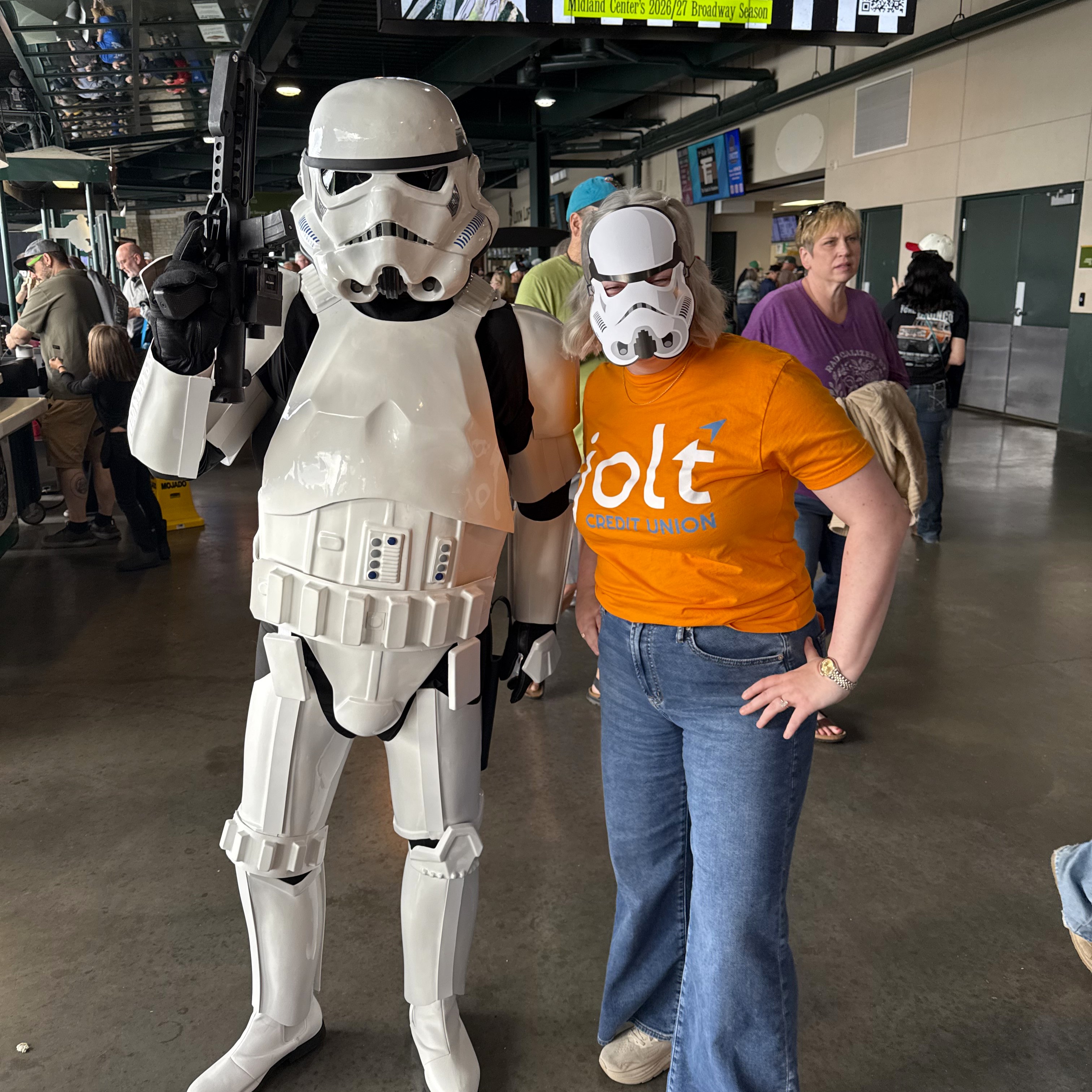 Storm trooper at the great lakes loons game