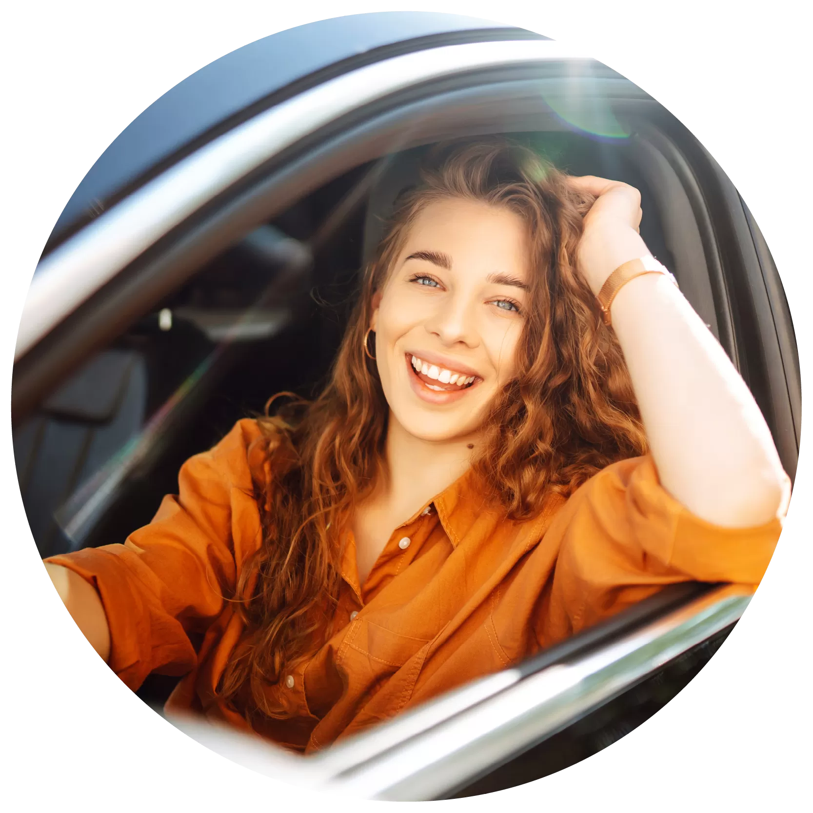 girl in car