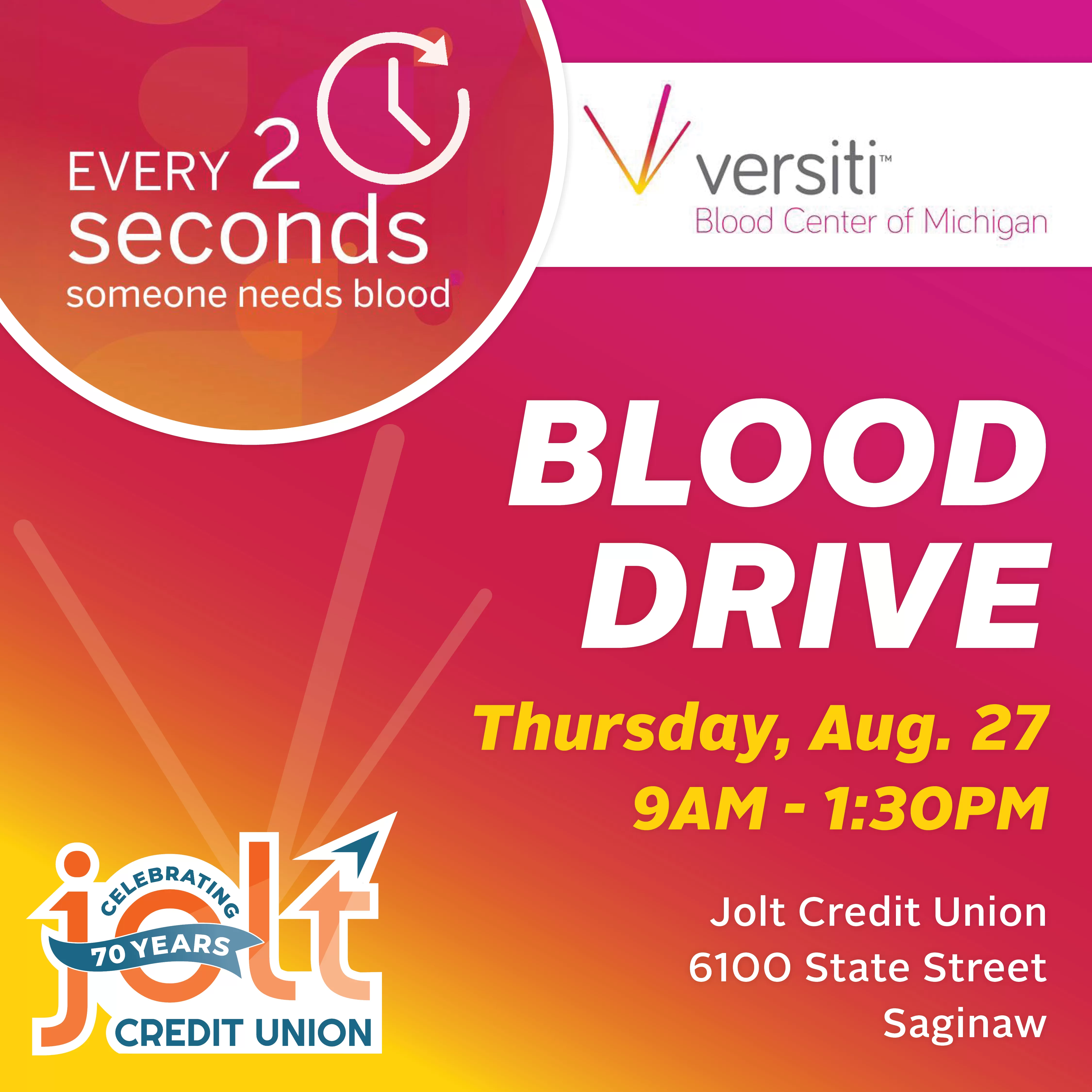 Blood drive informational graphic