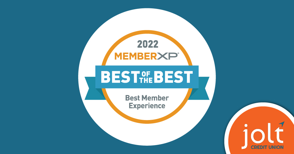 Jolt Credit Union Wins MemberXP 2022 Best of the Best Award
